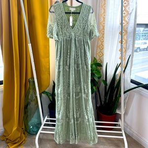 Love Richie Sage Lace Dress